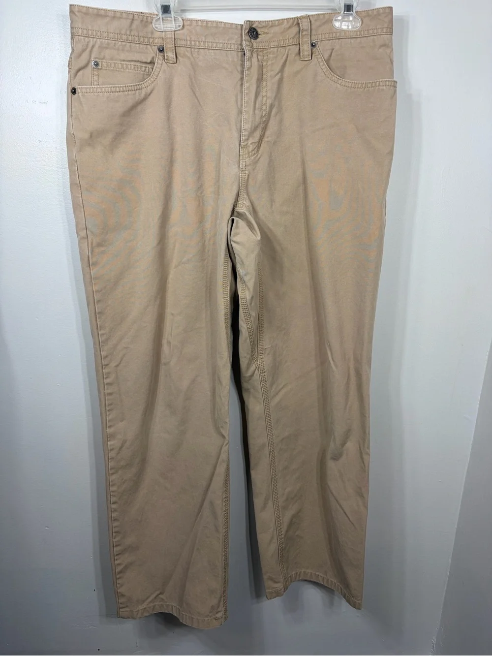 The North Face Mens 36 Regular Khaki Canvas Pants‎ Cotton Straight Leg Outdoor